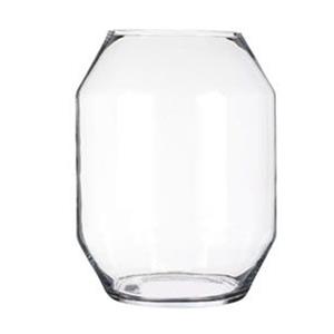 Mica Decorations Bloemenvaas Dali Elegance - transparant glas - D19 x H25 cm - sierlijk hoekig model -