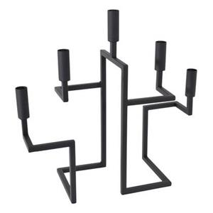 Loft42 Hook Kandelaar - 4 Kaarsen - Metaal - Mat Zwart - 65x20x15
