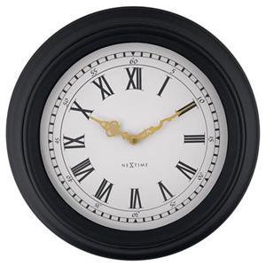NeXtime  Wandklok 40 cm - Stille - Zwart|Grey - Plastic - 