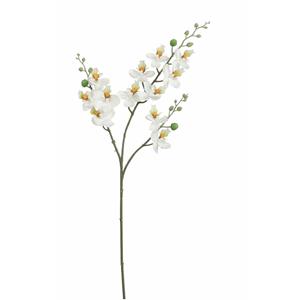 Mica Decorations Kunstbloem Orchidee tak - wit - 75 cm - Kunst zijdebloemen -