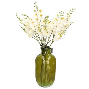 Mica Decorations Kunstbloemen boeket Orchidee - 8 stelen - wit - 75 cm - Kunst zijdebloemen -