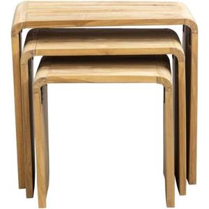 Leen Bakker Bijzettafel Dimas - teakhout - set van 3