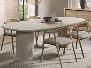 Mobistoxx Ovale eettafel DURDEN 230 cm wit cementex