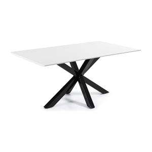 Kave Home Eettafel Argo zwart / wit gelakt, 160 x 90cm