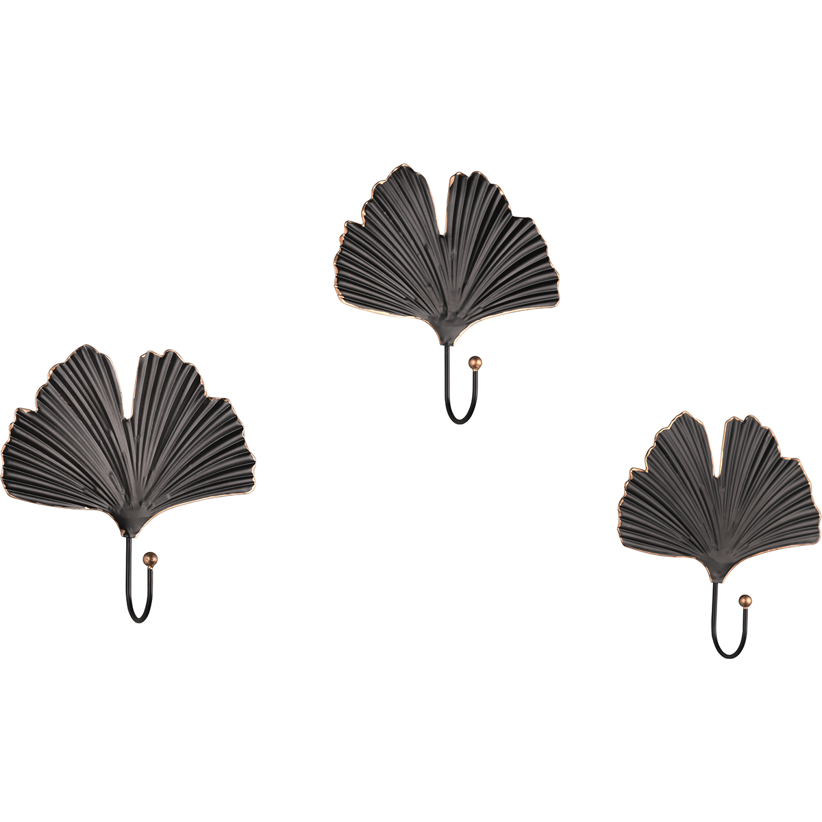 BES LED Garderobehaak - Trion Merel - Wandgarderobe Haak - Set van 3 - Zwart/Goud - Metaal