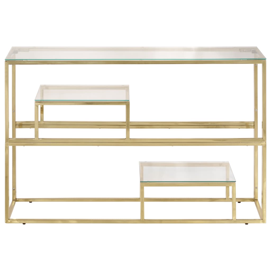vidaXL Wandtafel roestvrijstaal en gehard glas goudkleurig