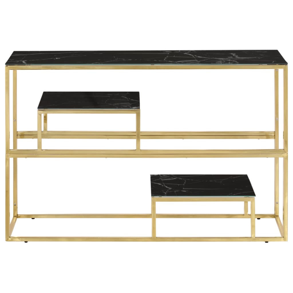 vidaXL Wandtafel roestvrijstaal en gehard glas goudkleurig