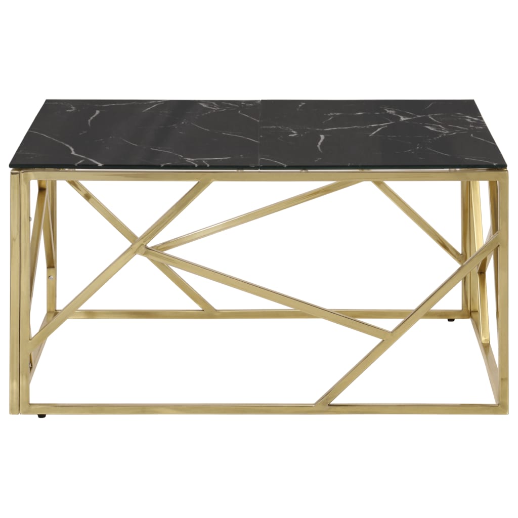vidaXL Salontafel roestvrijstaal en gehard glas goudkleurig