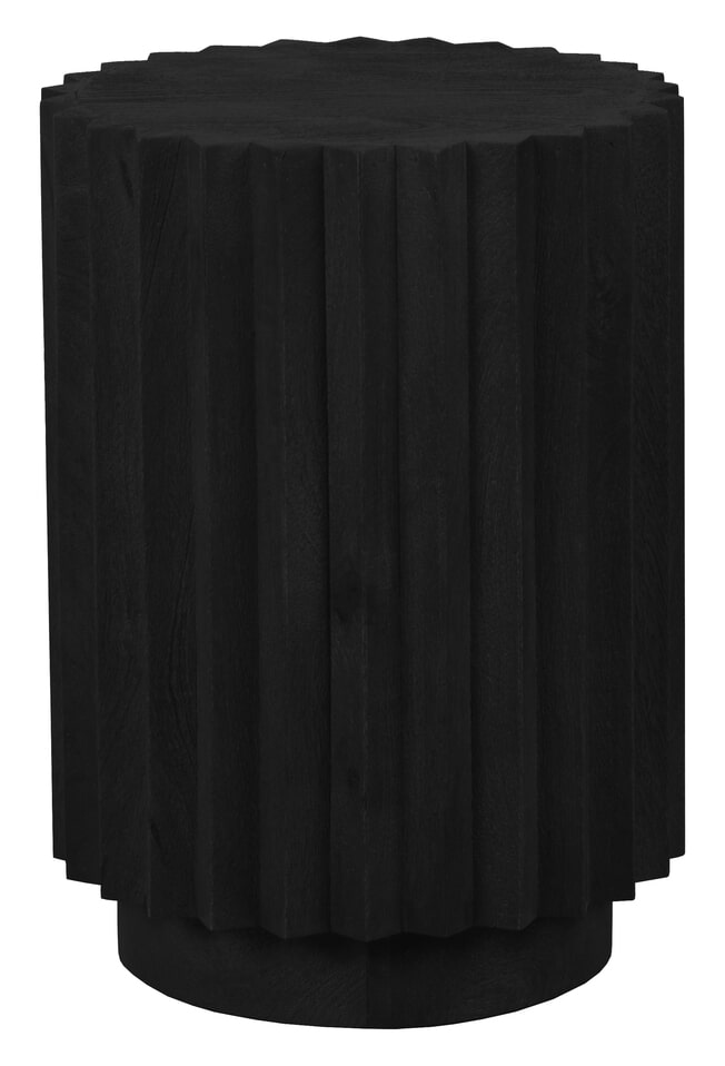 LABEL51 Ronde Bijzettafel Novan Mangohout, 35cm - Zwart