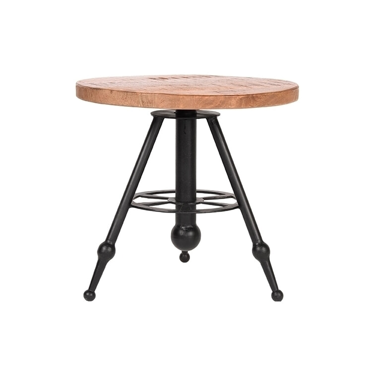 LABEL51 Bijzettafel Solid Mangohout, 45cm - Rough - Rond