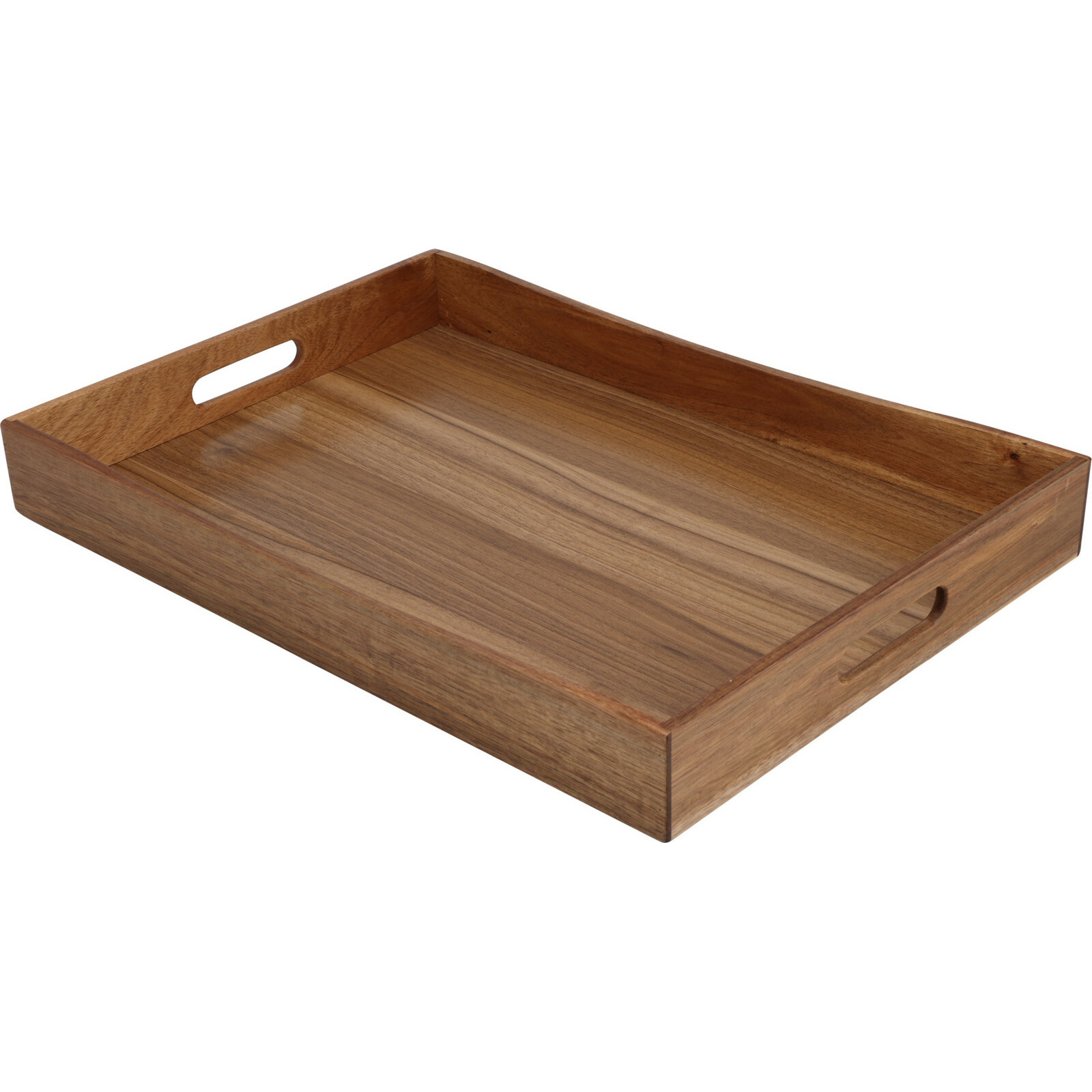Excellent Houseware dienblad van bamboe hout - 50 x 35 x 6 cm - bruin - Hoge opstaande rand -