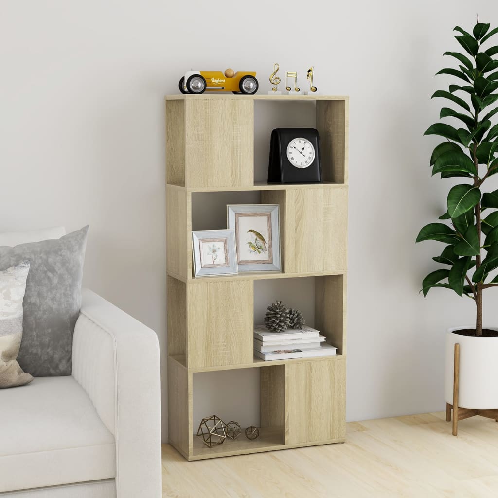 vidaXL Boekenkast/kamerscherm 60x24x124,5 cm bewerkt hout sonoma eiken