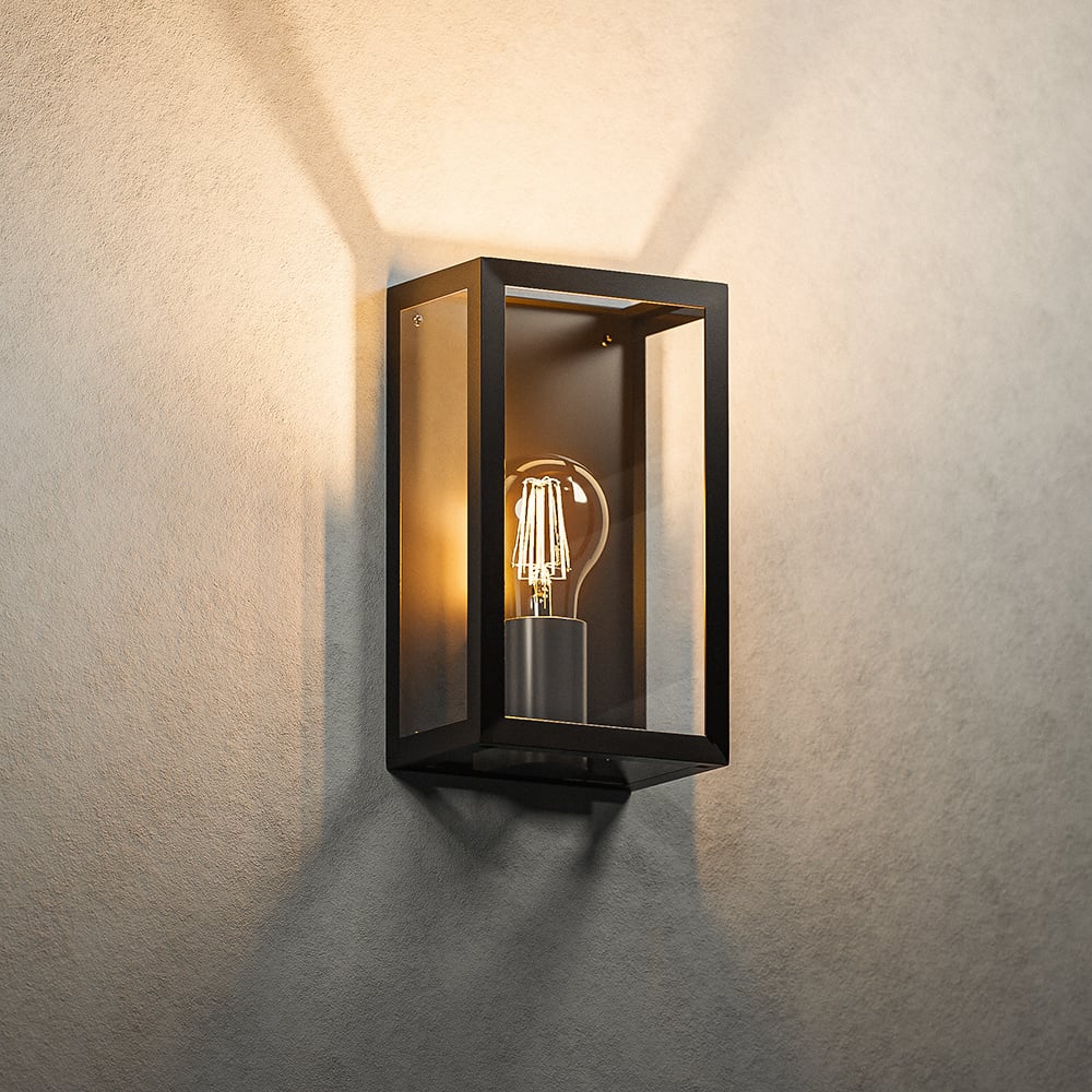 HOFTRONIC™ Stella smart LED wandlamp - Warm wit - Wifi & Bluetooth - A60 lichtbron - 7 Watt - 806 lumen - IP44 - Zwart