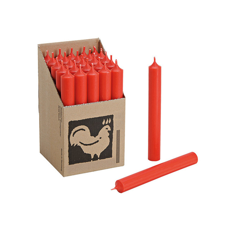 Merkloos Hahn Dinerkaarsen - Rood - 25x stuks - 18 cm - sfeer kaarsen - 7 branduren -
