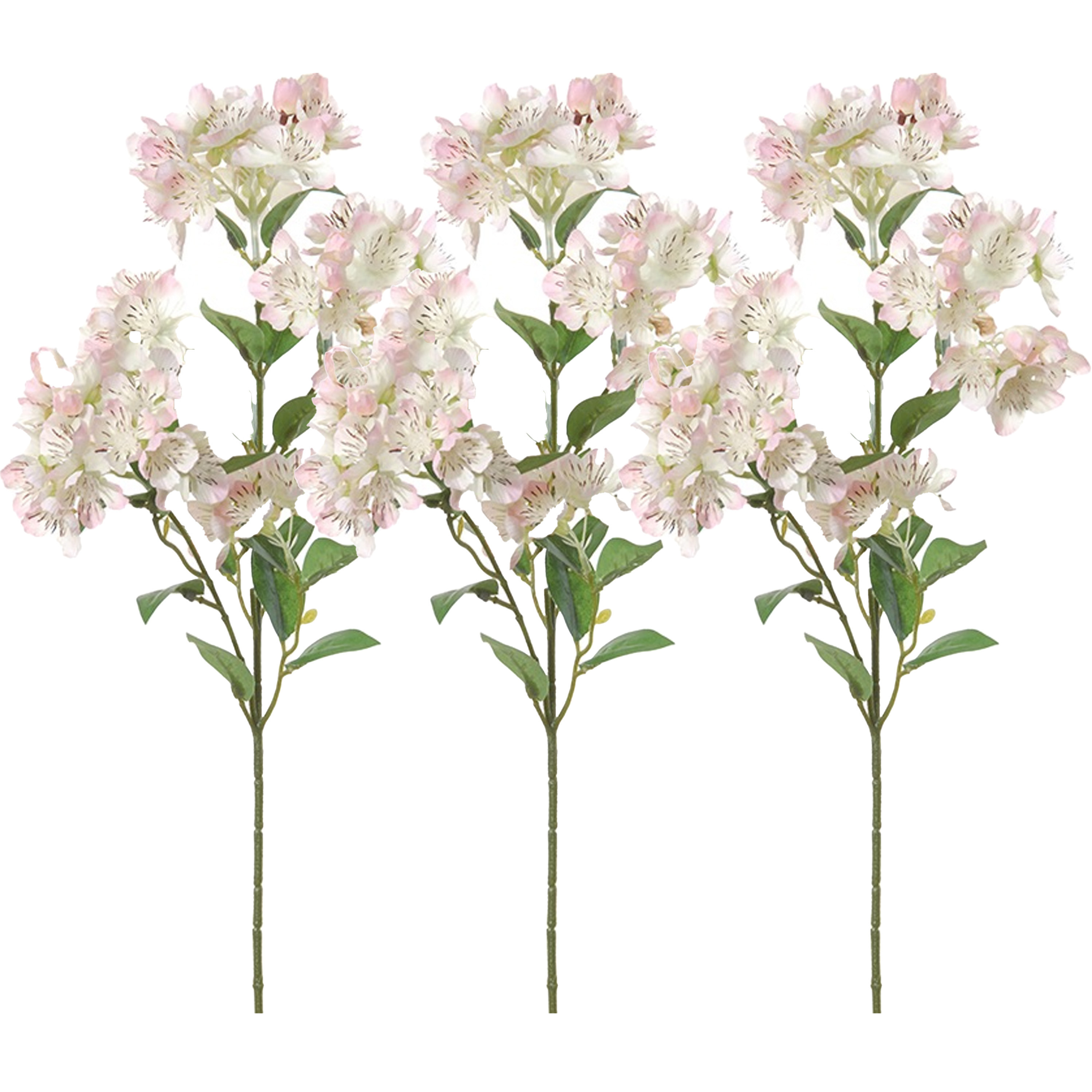 Louis Maes Set van 3x stuks bloesem kunstbloem/tak - appelbloesem roze - 60 cm -