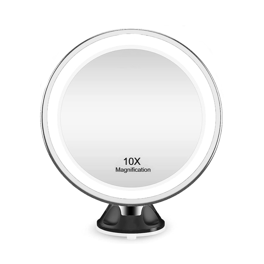 UNIQ Zuigbekerspiegel met LED-licht en 10x vergrotingszwart