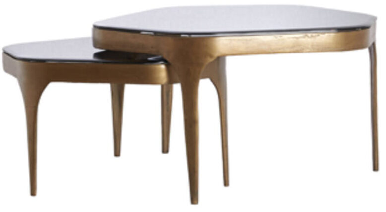 Salontafel Avi - Glas Smoke+antiek Brons