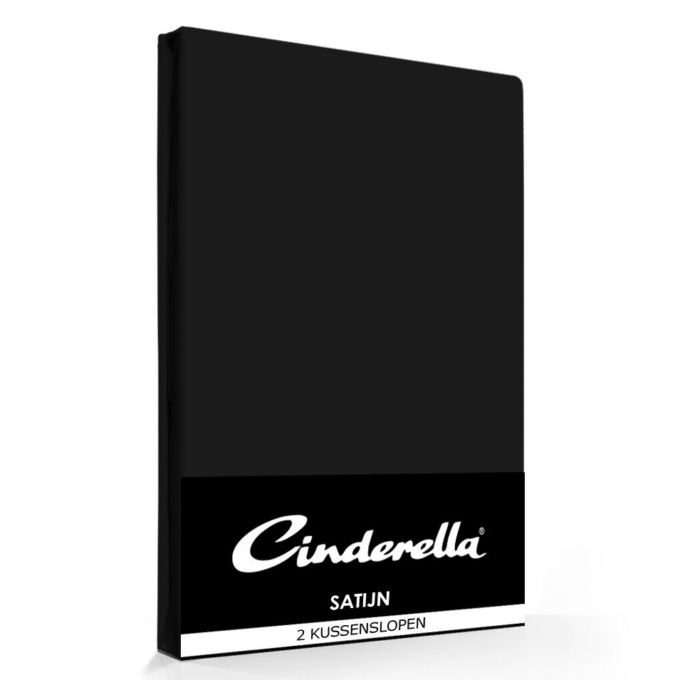 Cinderella Kussenslopen Satijn Black (2 stuks)