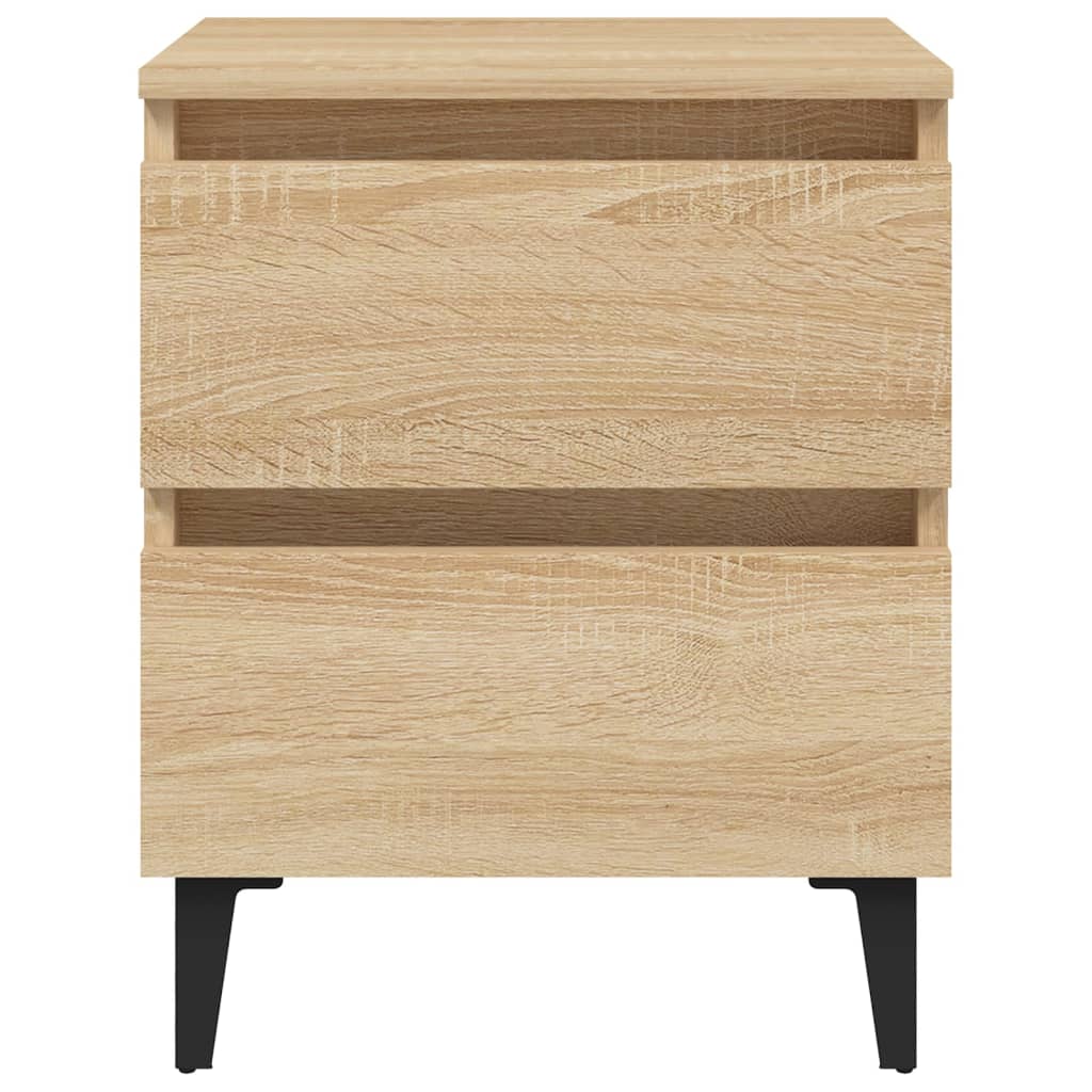 vidaXL Nachtkastje 40x35x50 cm bewerkt hout sonoma eikenkleurig
