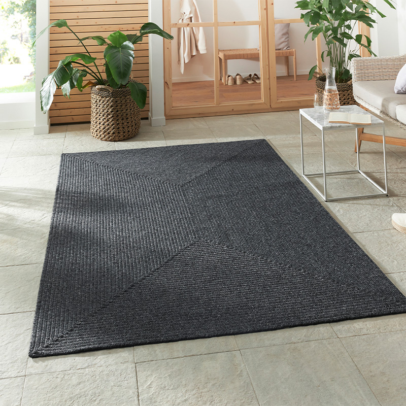 NORTHRUGS Vloerkleed Trenzado In- & outdoor, handgemaakt-look, loper, weerbestendig, balkon, woonkamer