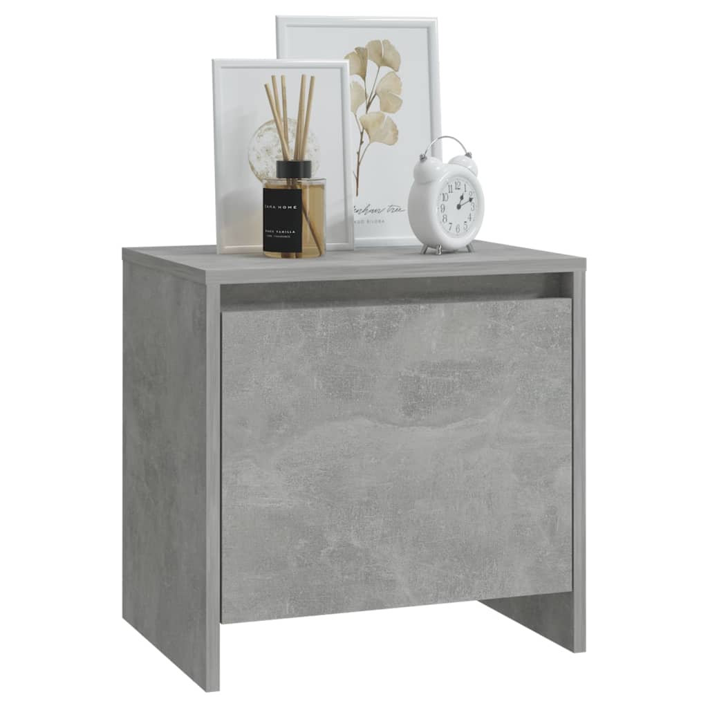 vidaXL Nachtkastje 45x34x44,5 cm bewerkt hout betongrijs