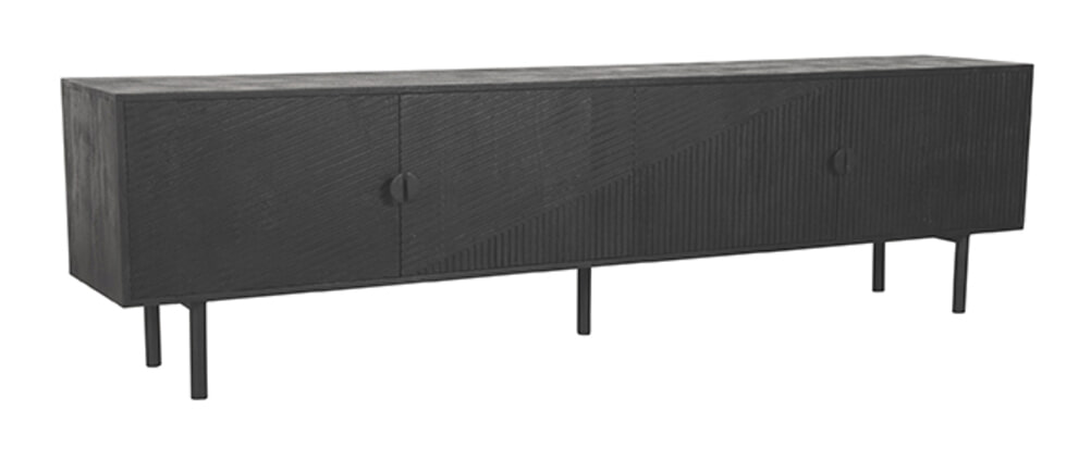 LABEL51 TV-meubel Cotia Mangohout, 220cm - Zwart