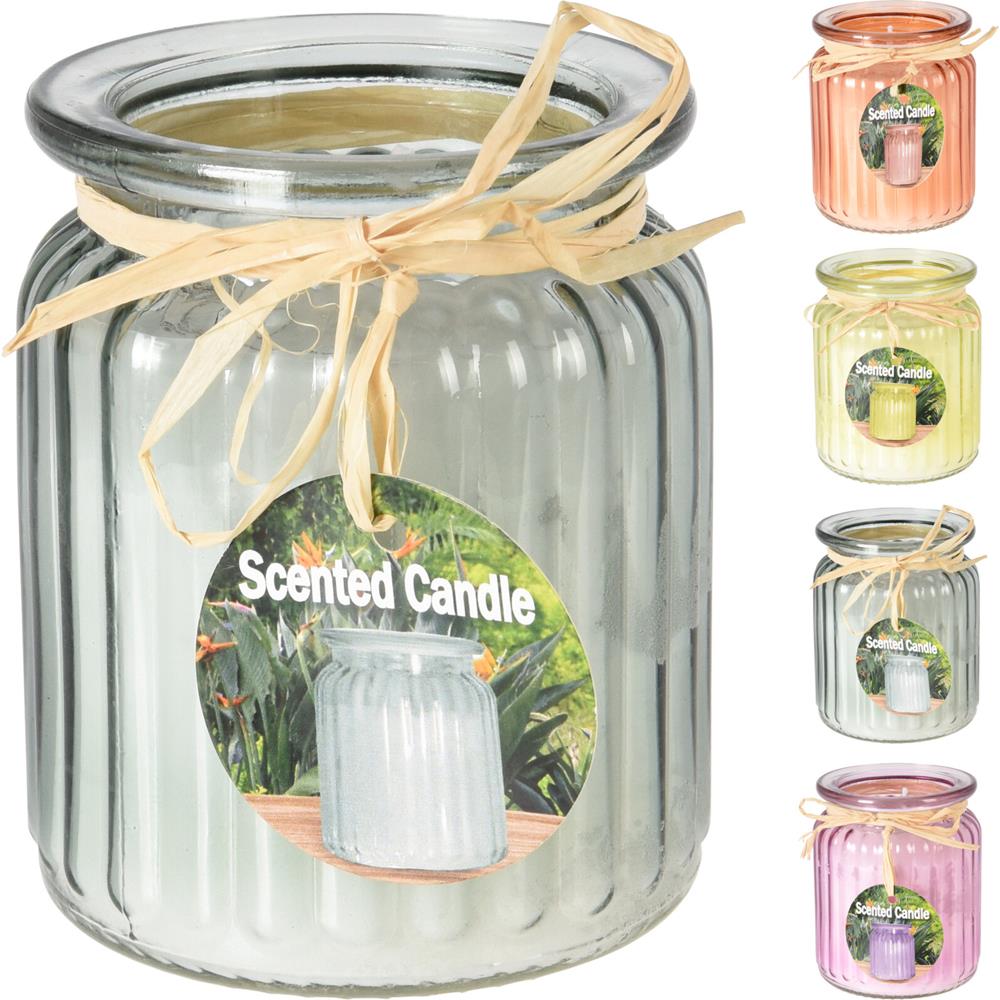 Home & Styling Geurkaars in glas ribbel