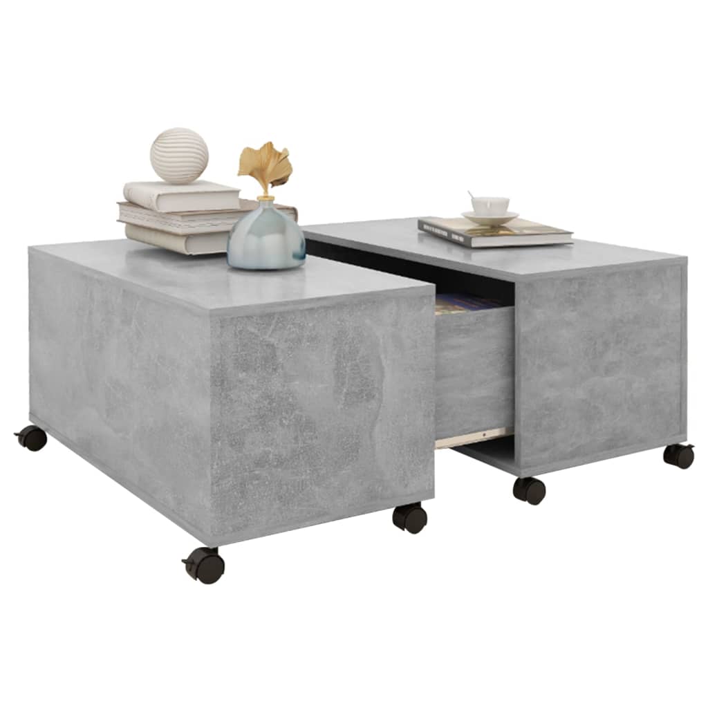 vidaXL Salontafel 75x75x38 cm bewerkt hout betongrijs