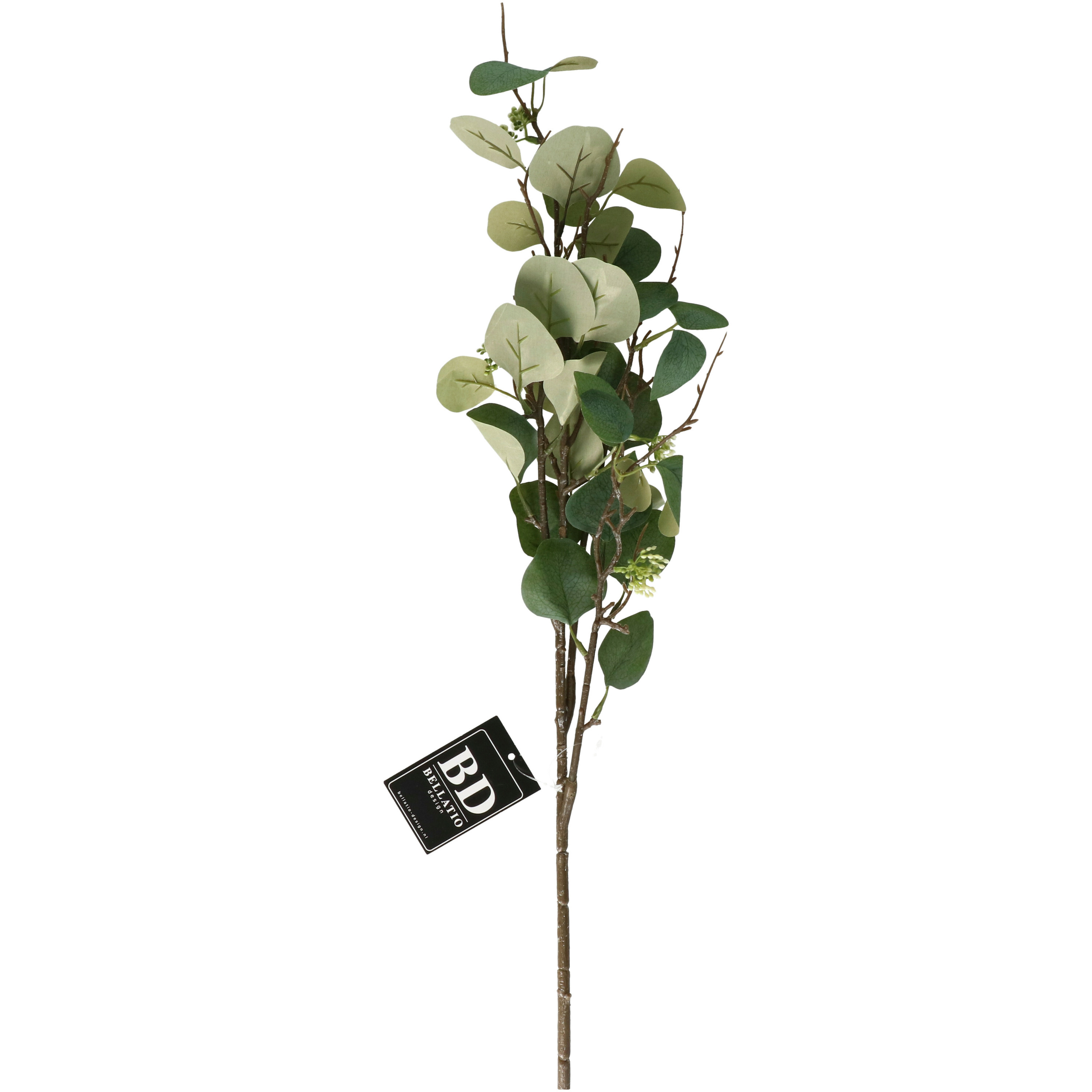 Bellatio Design Kunstbloem/kunsttak Eucalyptus Narvik - 92 cm - lichtgroen - kunst zijdebloemen -