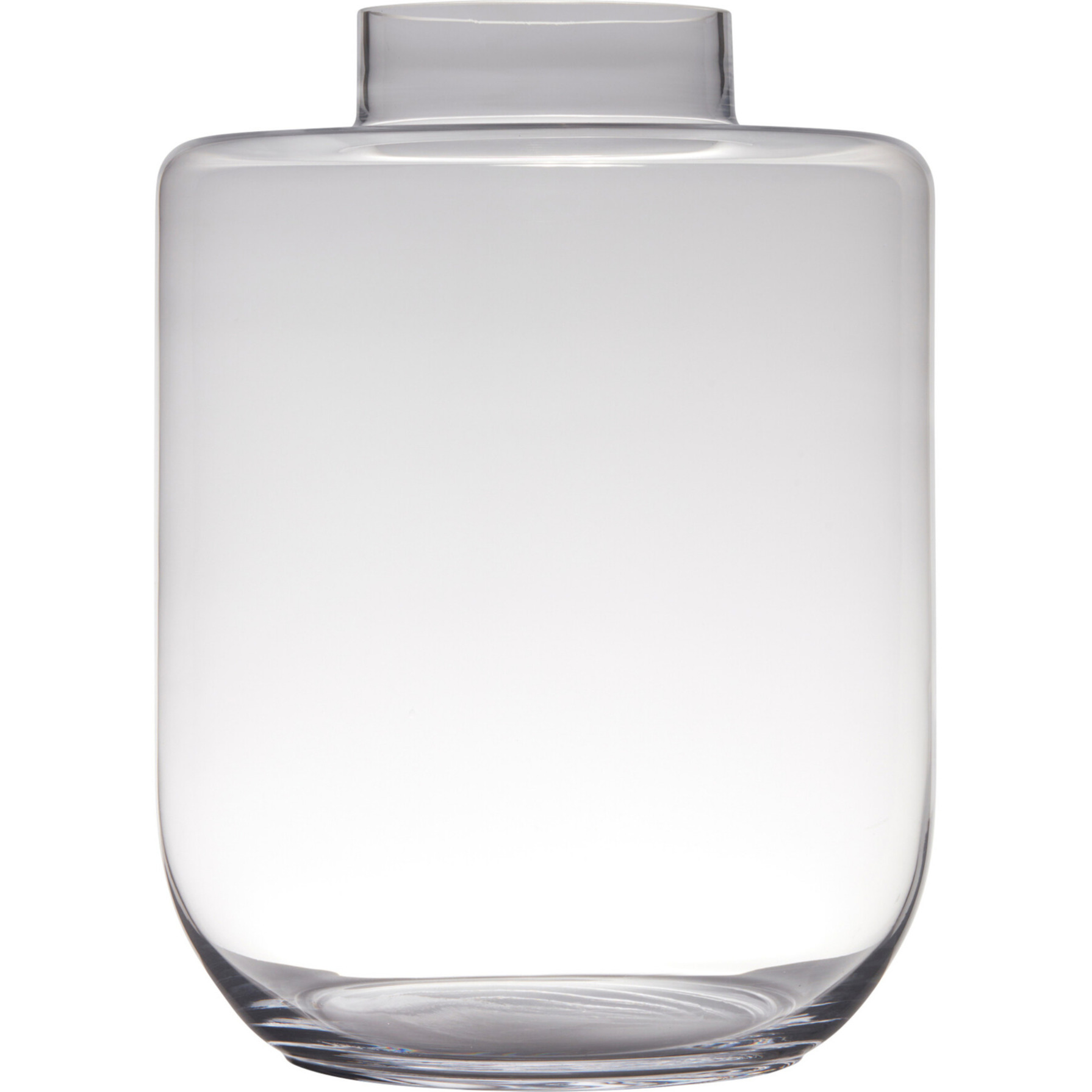 Merkloos Bloemenvaas - groot - glas - transparant - 7 Liter - D30 x H40 cm - Luxe stijlvolle vazen -