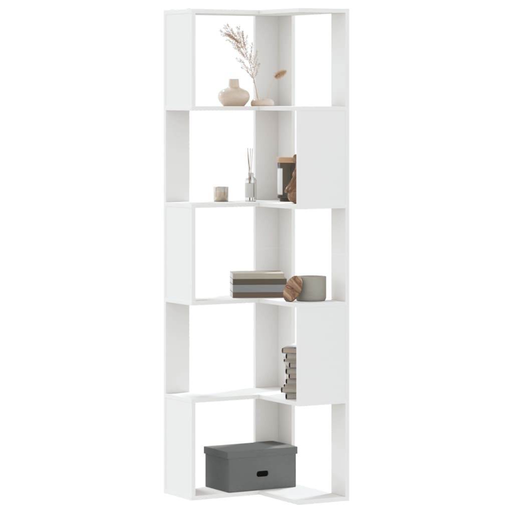 VidaXL Boekenkast 5-laags hoek 50x50x179 cm bewerkt hout wit