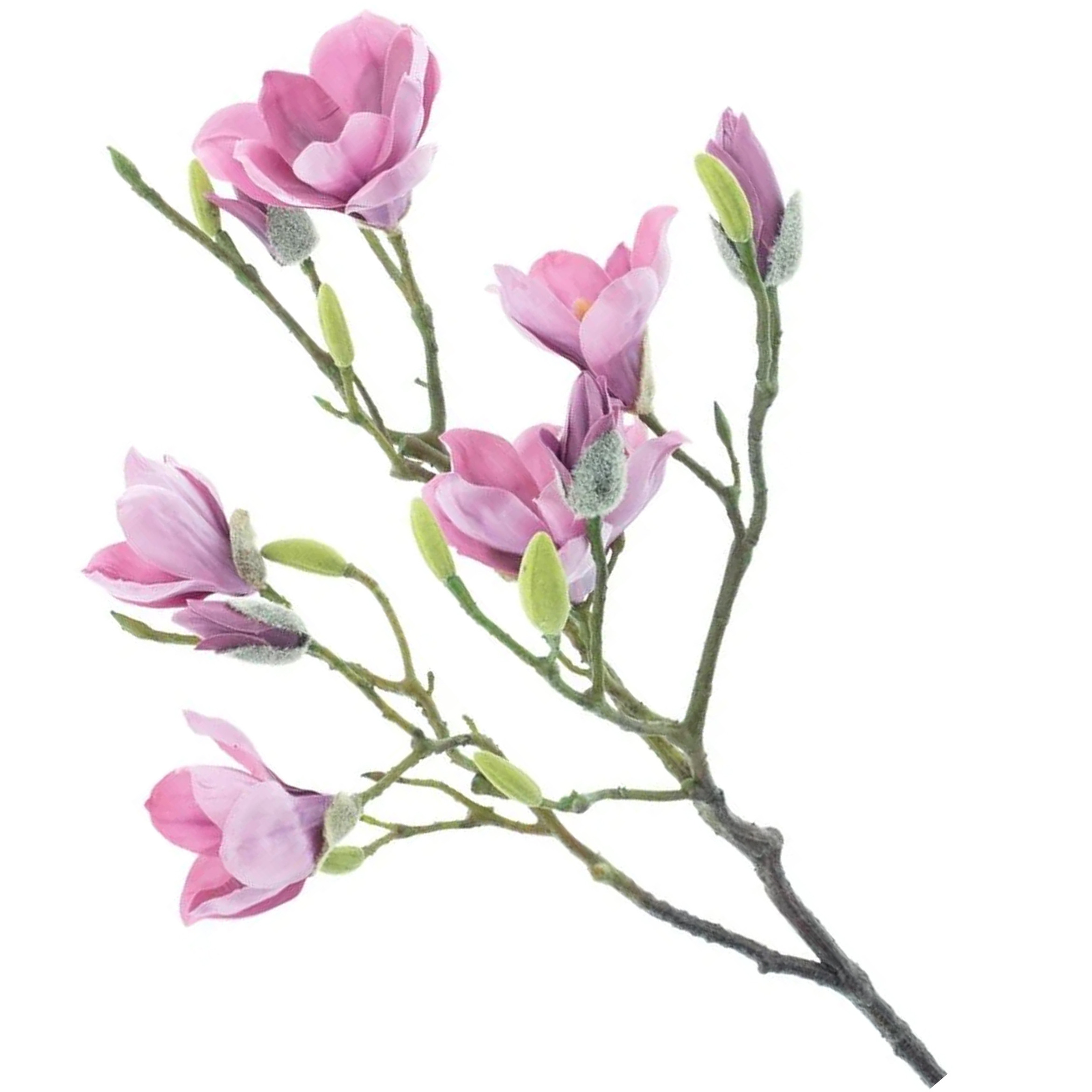Bellatio Design Kunstbloem Magnolia tak Naomi - 92 cm - paars - Kunst zijdebloemen -