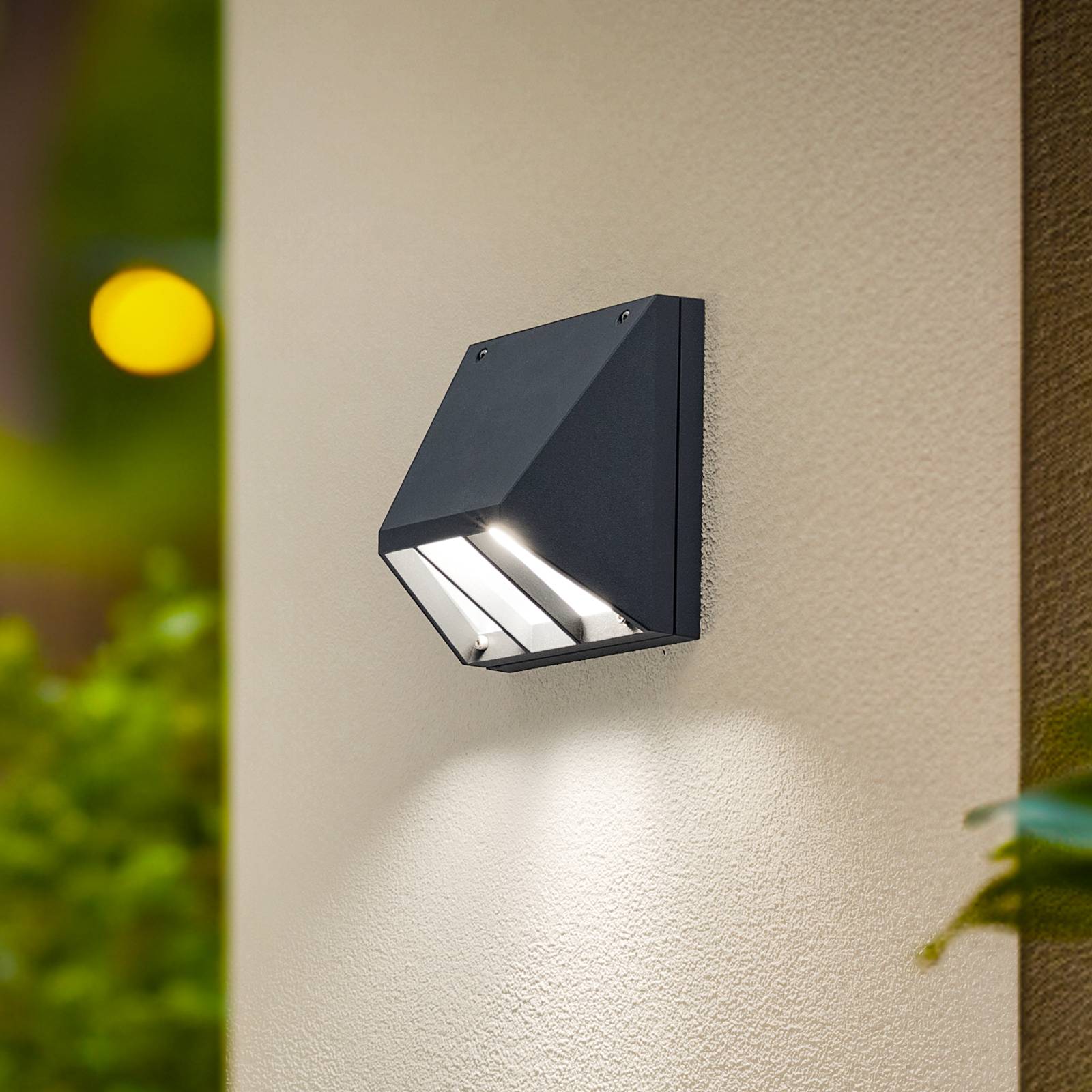 BEGA LED buitenwandlamp 22292 K3 aan/uit, grafiet, gegoten aluminium