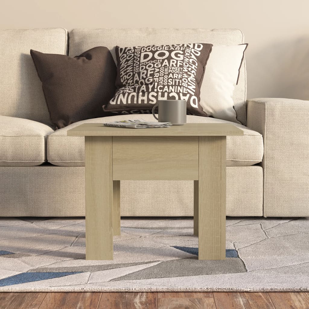 vidaXL Salontafel 55x55x42 cm bewerkt hout sonoma eikenkleurig