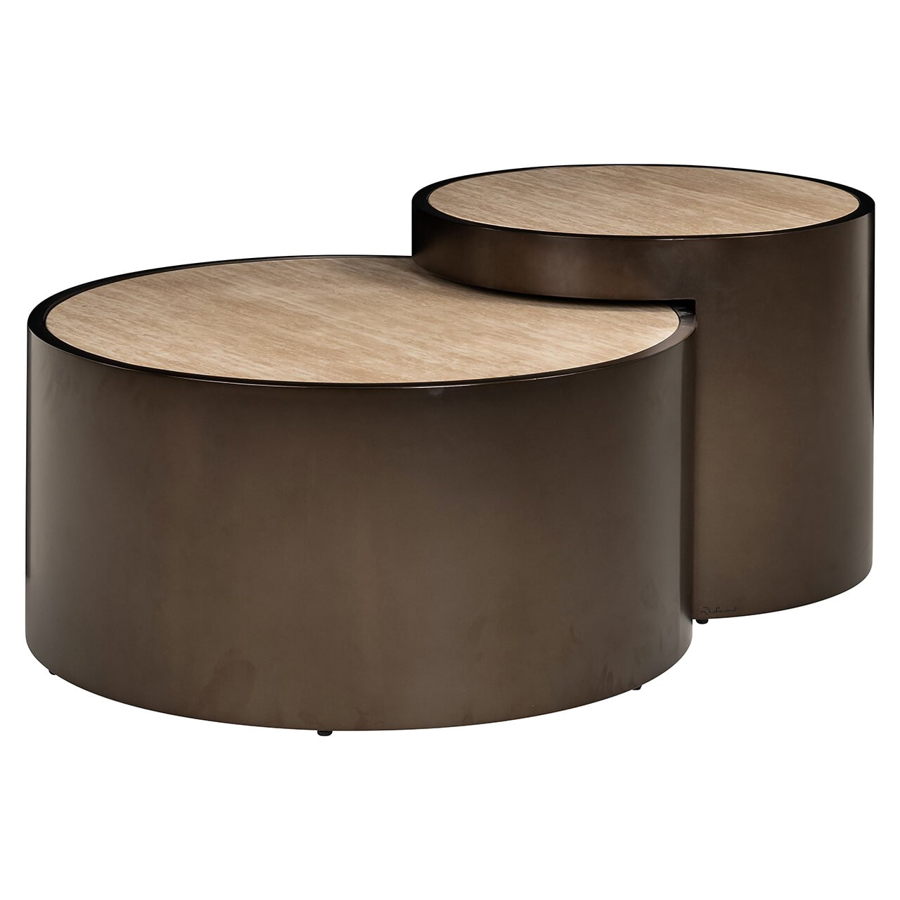 Richmond Interiors Richmond Salontafel Ronson Travertinlook, Set van 2 stuks - Beige