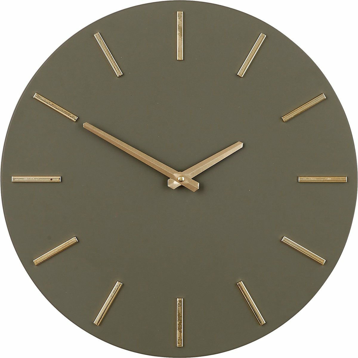 Mica Decorations Wandklok - donker groen - aluminium - D36 cm -