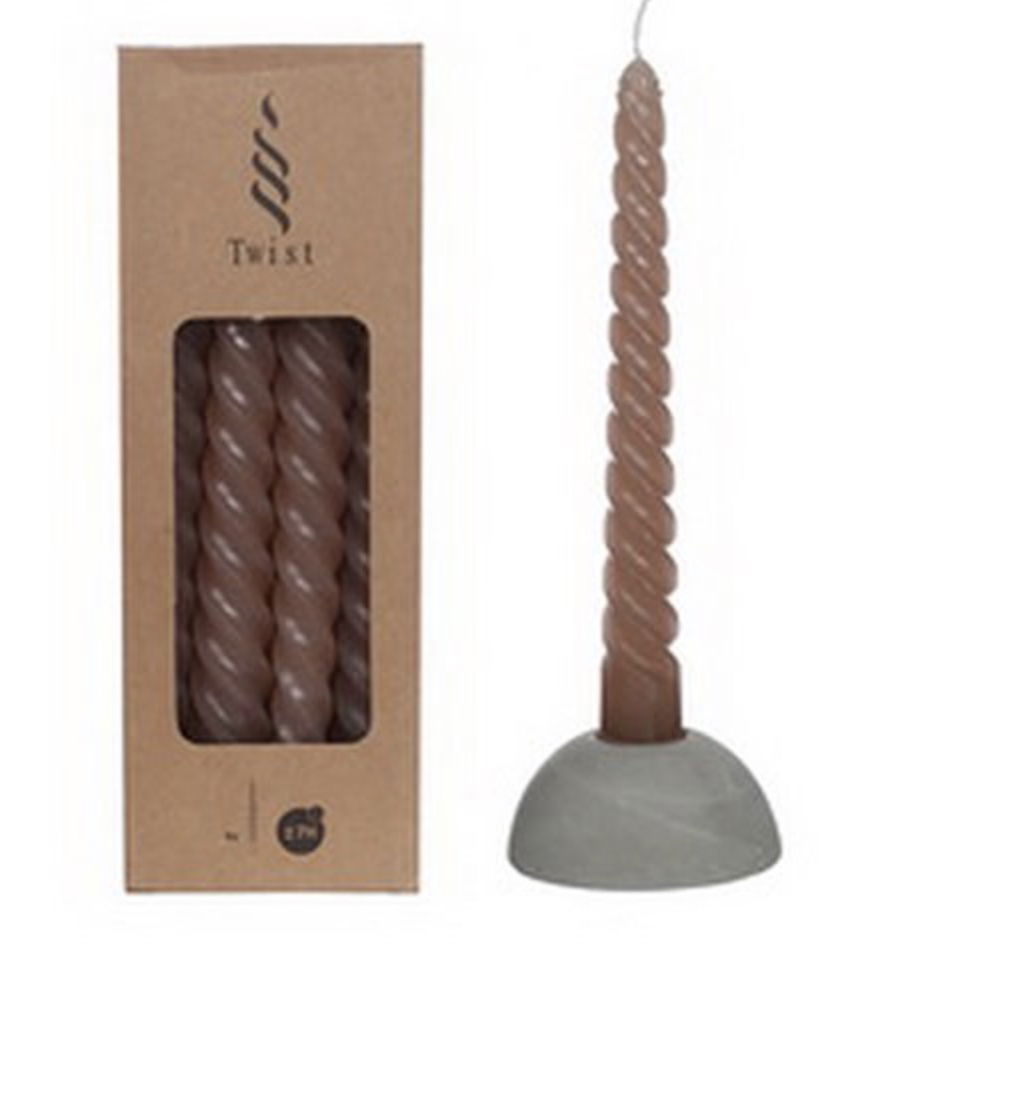 Buitengewoon de boet Twisted Candles Set 4 st. Taupe - 