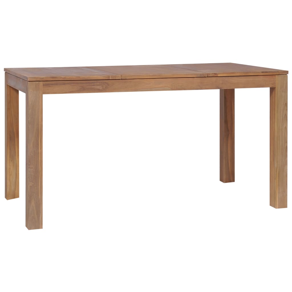 vidaXL Eettafel 140x70x76 cm teakhout met natuurlijke afwerking