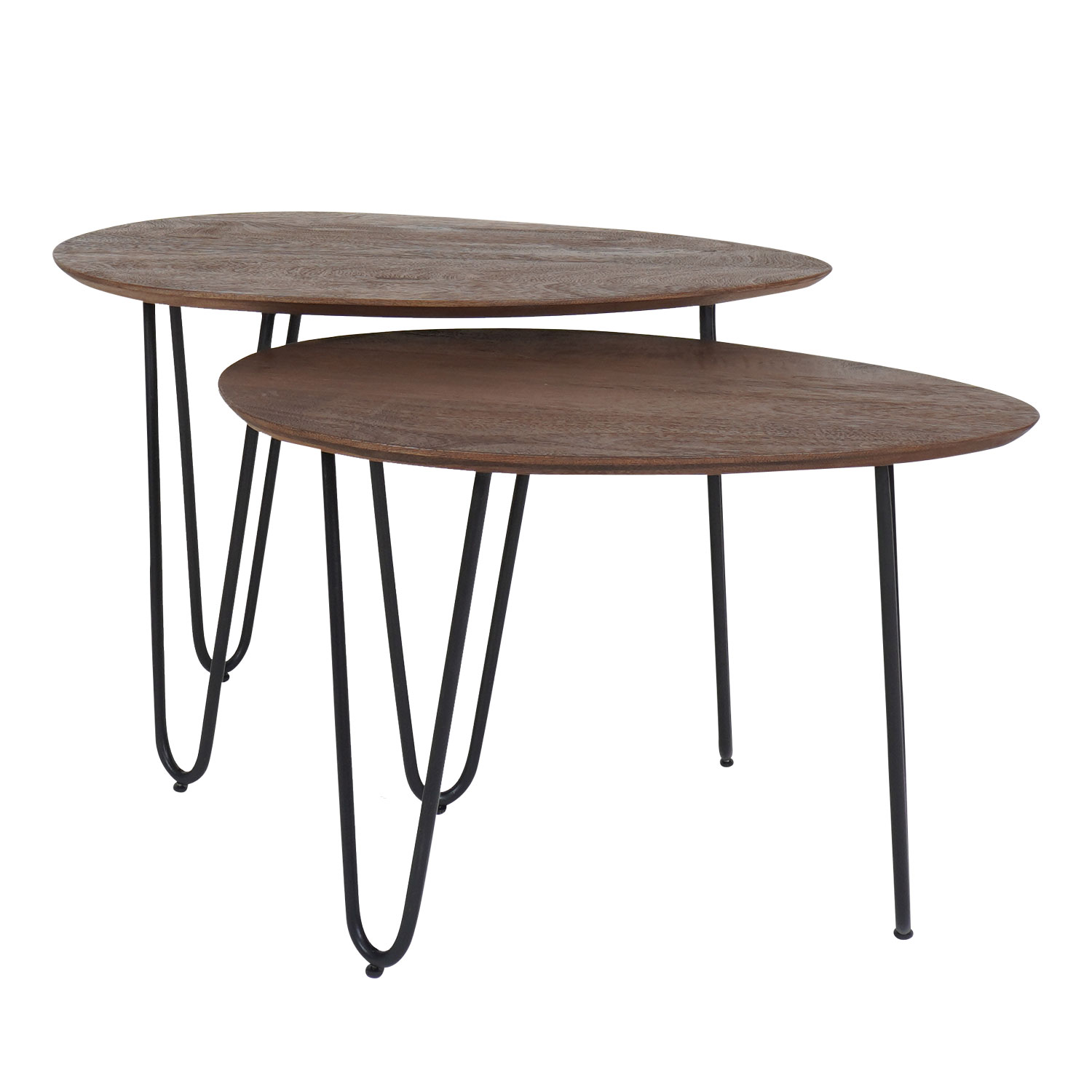 Het Steigerhouthuis Salontafel Fabio - Espresso Mangohout - Set van 2