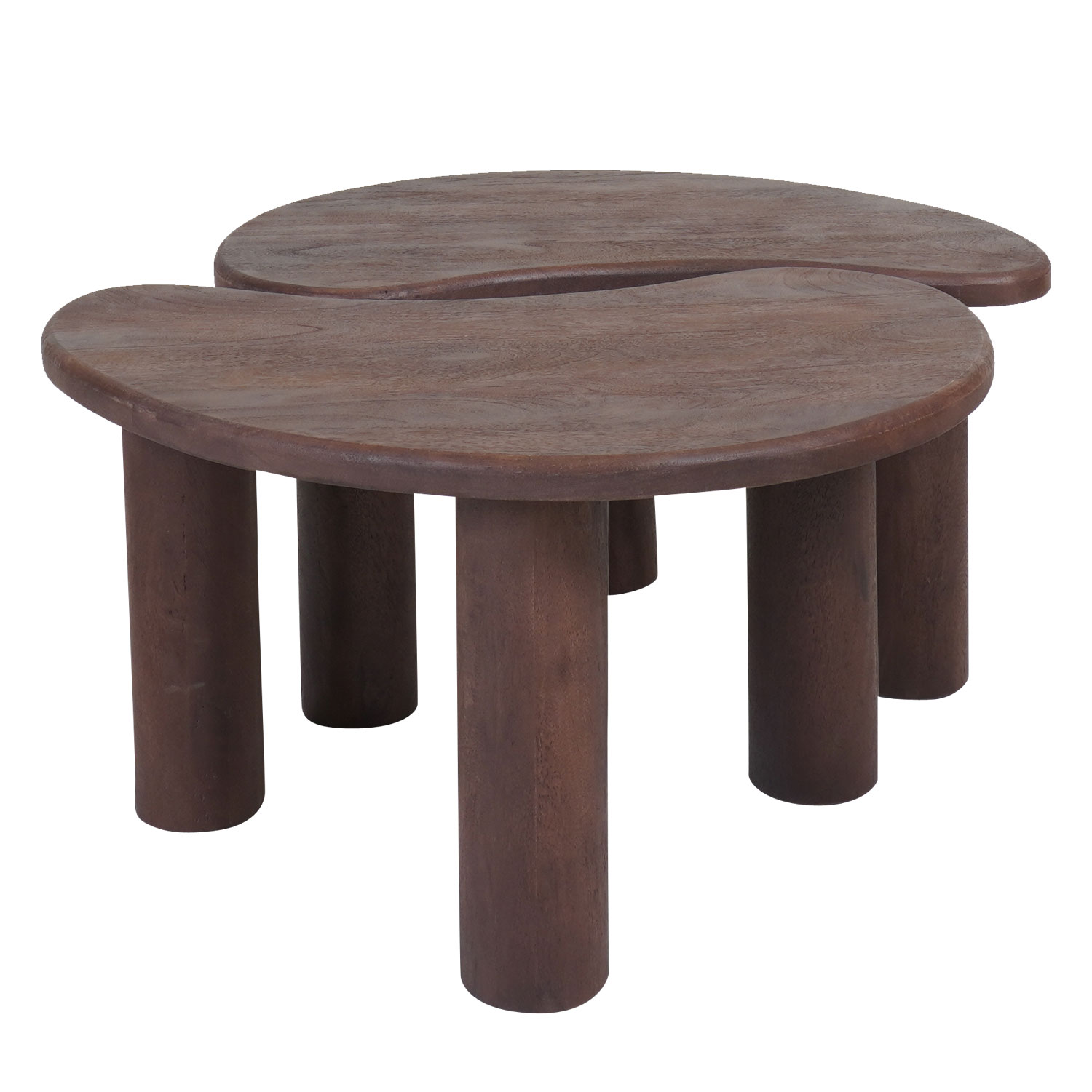 Het Steigerhouthuis Salontafel Lina - Espresso Mangohout - Set van 2