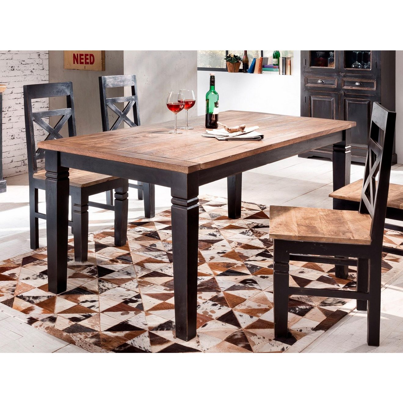 SIT Eettafel Corsica in 2 afmetingen, shabby chic, vintage