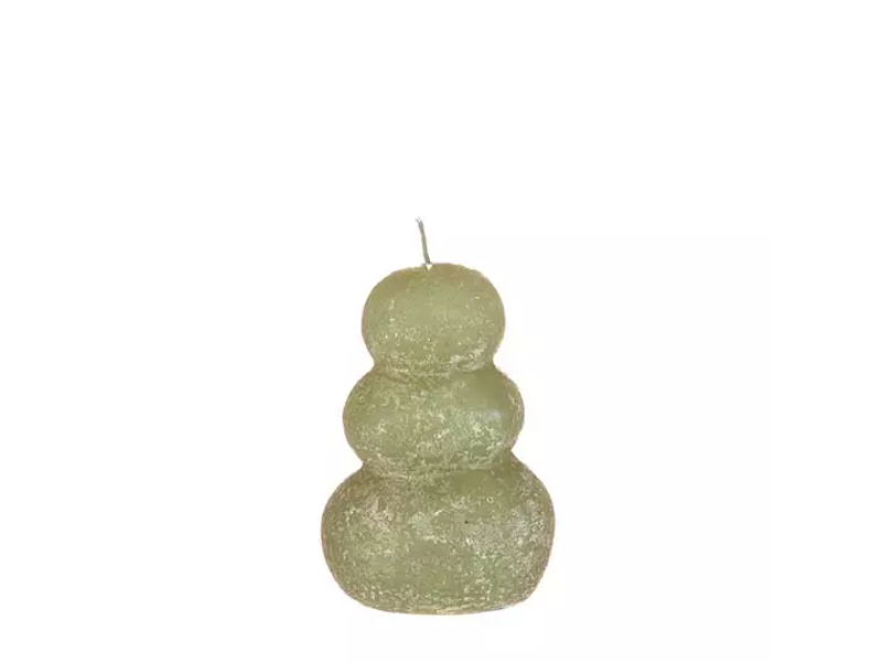 Hortus Pebble candle d7xh9,5 cm, groen - 