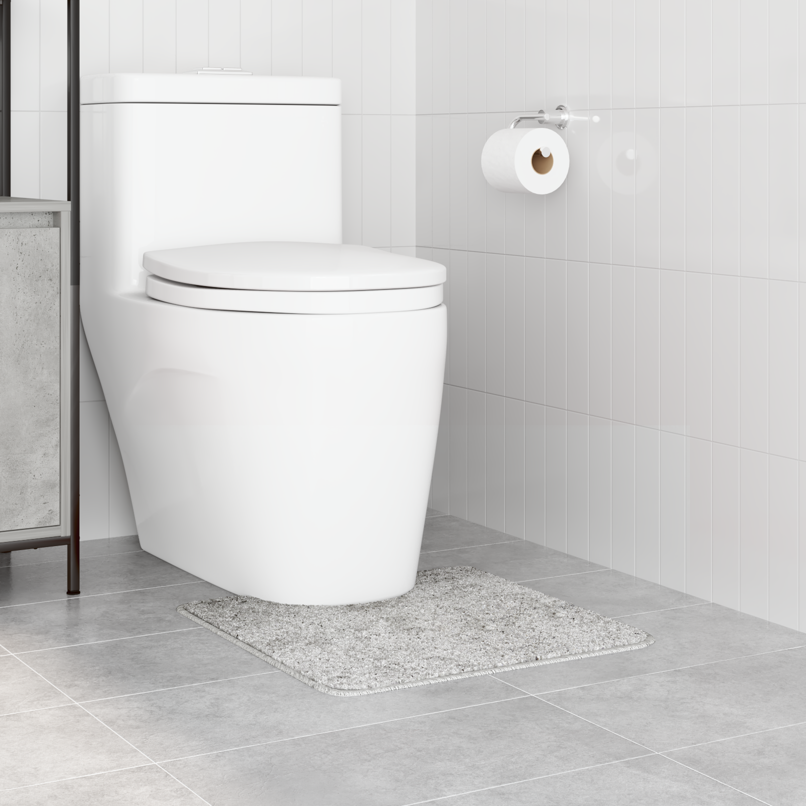 vidaXL Badmat U-vormig anti-slip 50x50 cm polypropeen grijs