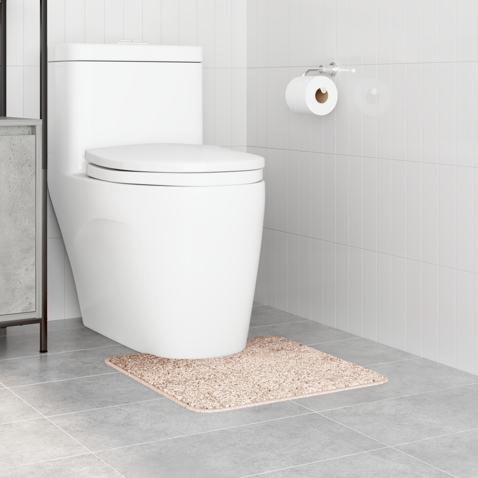vidaXL Badmat U-vormig anti-slip 50x50 cm polypropeen crèmekleurig