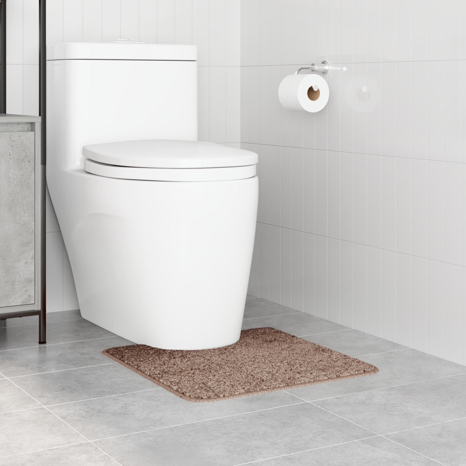 vidaXL Badmat U-vormig anti-slip 50x50 cm polypropeen bruin