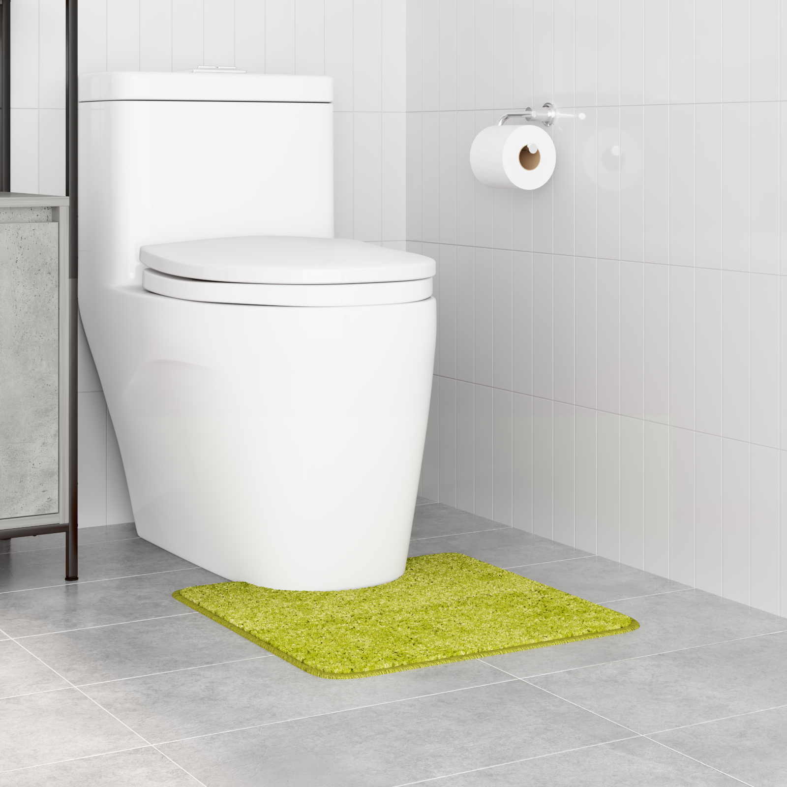 vidaXL Badmat U-vormig anti-slip 50x50 cm polypropeen groen
