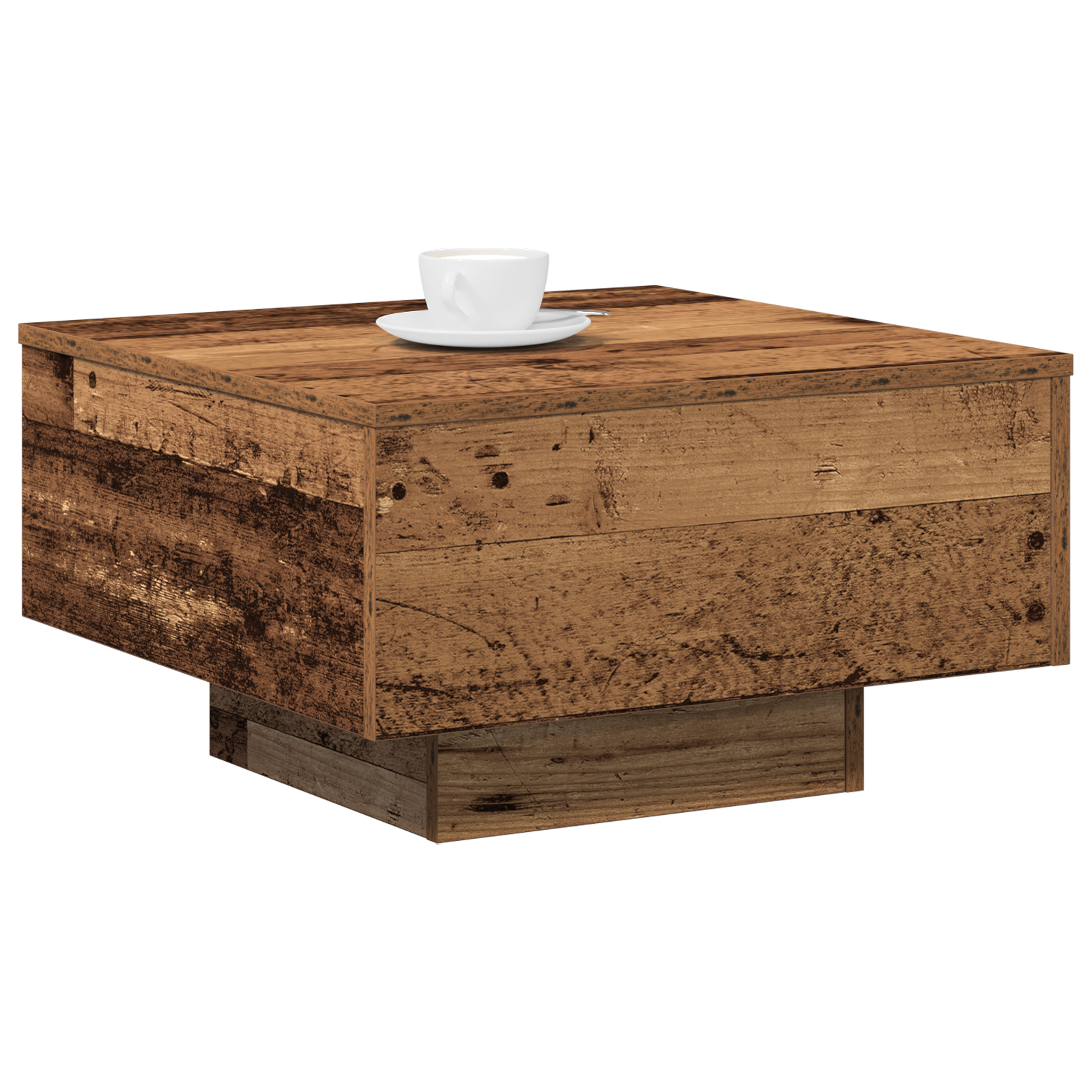 vidaXL Salontafel 55x55x31 cm bewerkt hout oud houtkleurig