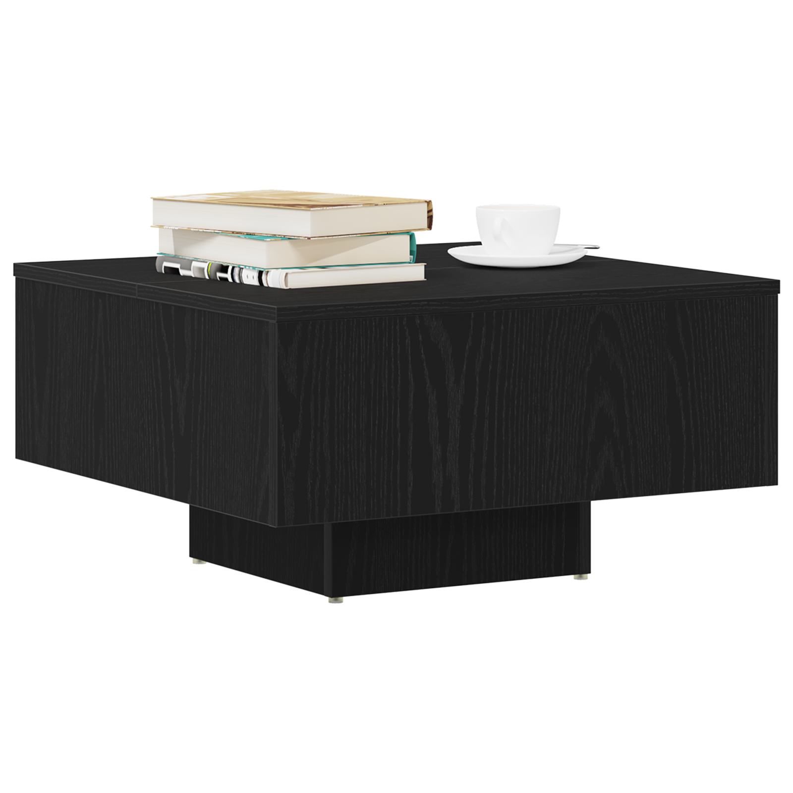 vidaXL Salontafel Zwart Eiken 60x60x31,5 cm Geengineerd Hout