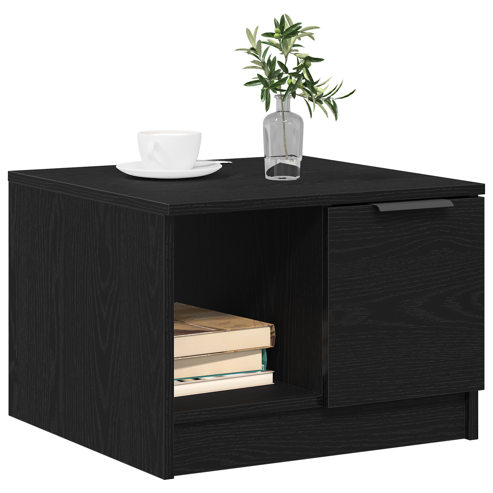 vidaXL Salontafel 50x50x36 cm bewerkt hout zwart eikenkleurig