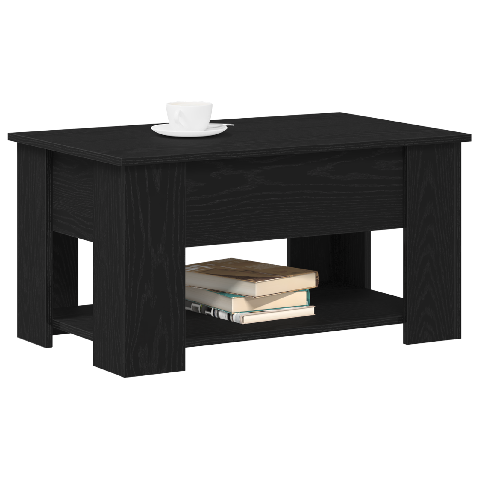 vidaXL Zwarte Eiken Tafel 79x49x41 cm Gemaakt van Engineered Wood